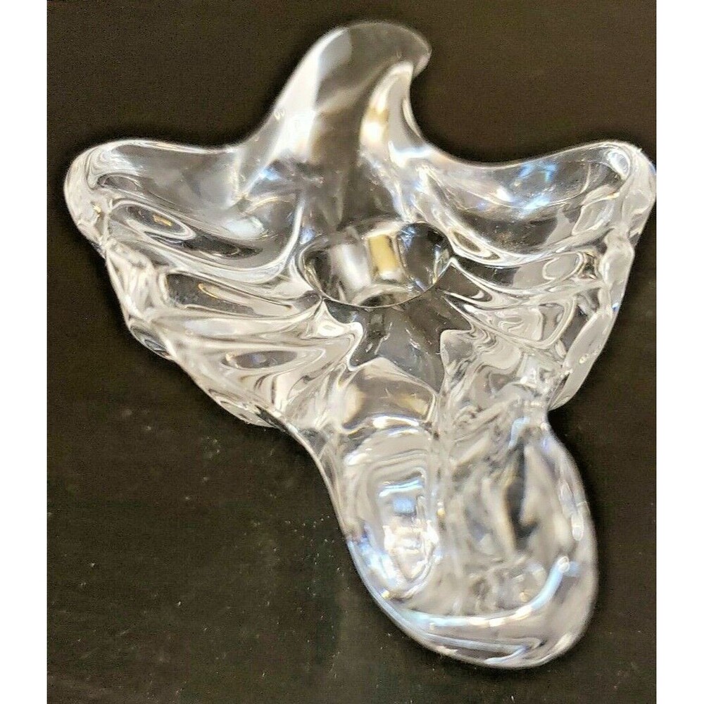 Vintage Gorham Crystal Dove Votive Candle Holder Bird Figurine Glass